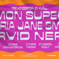 Bild på Simon Superti, Maria Jane Smith och Arvid Nero: Tre konserter - en kväll