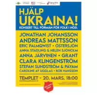 Bild på STÖDGALA. Artister arrangerar stödgalan “Hjälp Ukraina!” i samarbete med Frälsningsarmén 20 mars i Stockholm
